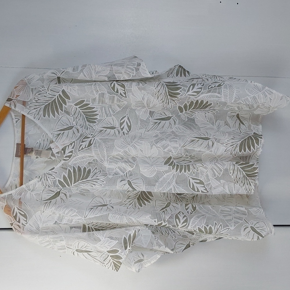 Chico's |White Lace Leaf Design Womens Cover Up Top Beachy Resort Wear Sz.L/ XL
